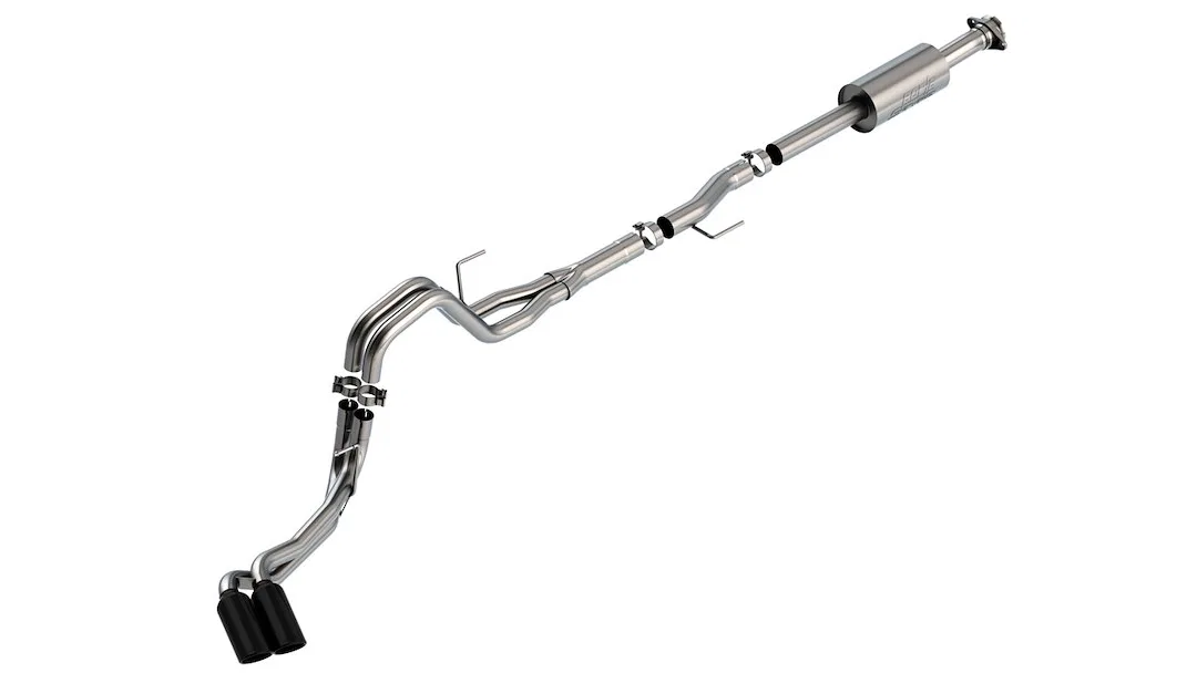 140871BC – BORLA Exhaust System Kit, T-304 Stainless Steel With Muffler 3 Inch To 2-1/4 Inch Pipe Diameter Single Exh...
